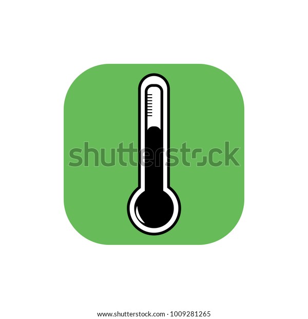 Square Shape Icon Thermometer Vector Illustration Stock Vector (Royalty ...
