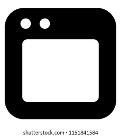 
Square shape with a shape inside and two button spots on the edge, this is web window icon
