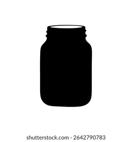 Square shape jar silhouette icon vector flat design.