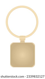 Square shape key chain. vector illustration