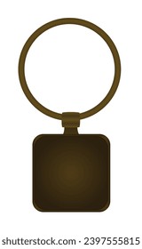 Square shape key chain. vector illustration