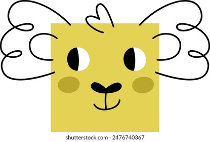 Square Shape Koala Vector Illustration