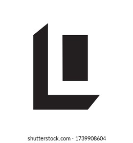 square shape letter L design vector