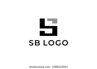 Letra cuadrada de forma logotipo SB BS