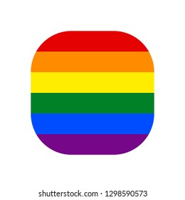 Square shape LGBT rainbow pride flag symbol. The sign created for popularizing and support the LGBT community in social media. Design graphic element is saved as a vector illustration in EPS file