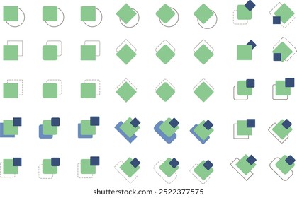 Forma cuadrada y elemento de decoración de línea