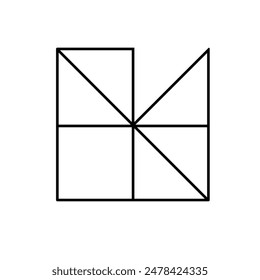 square shape with lines and patterns