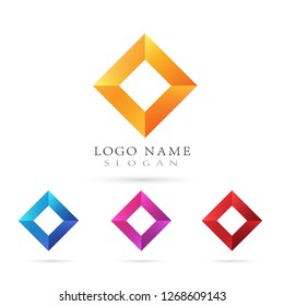Square Shape Logo. Symbol & Icon Vector Template.