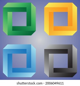 Square shape loo with 4 different color