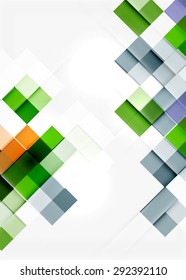 Square shape mosaic pattern design. Universal modern composition. Clean colorful mosaic tile background with copyspace. Abstract background, online presentation website element or mobile app cover 