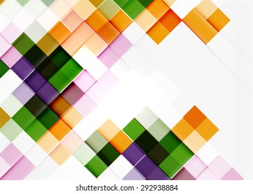 Square shape mosaic pattern design. Universal modern composition. Clean colorful mosaic tile background with copyspace. Abstract background, online presentation website element or mobile app cover 
