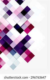 Square shape mosaic pattern design. Universal modern composition. Clean colorful mosaic tile background with copyspace. Abstract background, online presentation website element or mobile app cover 