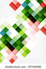 Square shape mosaic pattern design. Universal modern composition. Clean colorful mosaic tile background with copyspace. Abstract background, online presentation website element or mobile app cover 