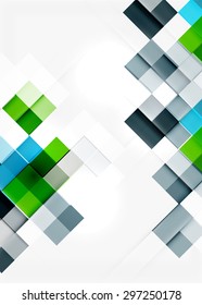 Square shape mosaic pattern design. Universal modern composition. Clean colorful mosaic tile background with copyspace. Abstract background, online presentation website element or mobile app cover 