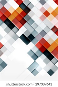 Forma quadrada mosaico design padrão. Composição moderna universal. Limpar fundo de mosaico colorido azulejo com copyspace. Fundo abstrato, elemento de site de apresentação online ou capa de aplicativo móvel 