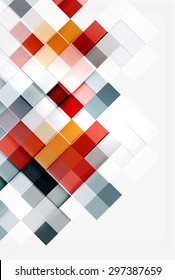 Square shape mosaic pattern design. Universal modern composition. Clean colorful mosaic tile background with copyspace. Abstract background, online presentation website element or mobile app cover 
