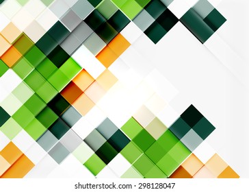 Square shape mosaic pattern design. Universal modern composition. Clean colorful mosaic tile background with copyspace. Abstract background, online presentation website element or mobile app cover 