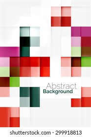 Square shape mosaic pattern design. Universal modern composition. Clean colorful mosaic tile background with copyspace. Abstract background, online presentation website element or mobile app cover 