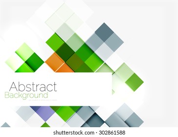 Square shape mosaic pattern design. Universal modern composition. Clean colorful mosaic tile background with copyspace. Abstract background, online presentation website element or mobile app cover 