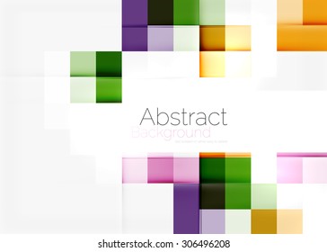 Square shape mosaic pattern design. Universal modern composition. Clean colorful mosaic tile background with copy space. Abstract background, online presentation website element or mobile app cover 
