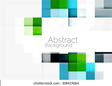 Square shape mosaic pattern design. Universal modern composition. Clean colorful mosaic tile background with copyspace. Abstract background, online presentation website element or mobile app cover 