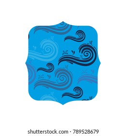 square shape with nature blue waves background