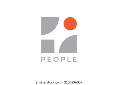 square shape people logo vector icon