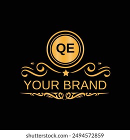 Vector de diseño de logotipo de letra QE de forma cuadrada