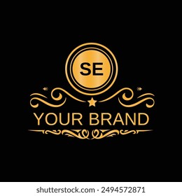 Square shape SE letter logo design vector