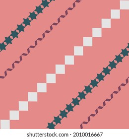 Square shape seamless repeat pattern. Fashion design for clothes textile apparel.Vector illustration.