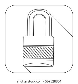square shape with silhouette closed padlock
