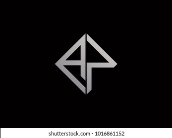 Gp Square Shape Silver Color Logo Stock Vector (Royalty Free ...