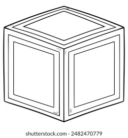 Vector de contorno dibujado a mano de la ilustración del clasificador de forma cuadrada