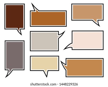Square shape speech bubbles in retro colored style 