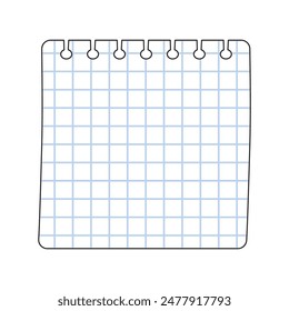 Square shape squared notebook page vector template