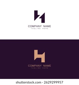 Square shape style letter H logo design. Premium Vector