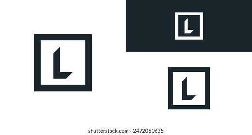 Diseño del logotipo de la letra L de estilo de forma cuadrada. Vector Premium