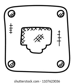 
Square shape with switch in between showing local area connection doodle 

