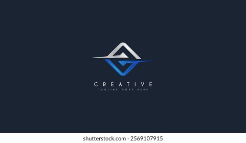 Square Shape with swoosh logo design vector illustration.