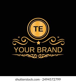 Square shape TE letter logo design vector