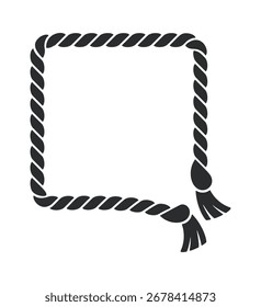 Borda de corda trançada de forma quadrada