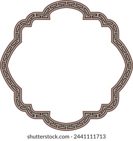 Square shape vintage frames horizontal old Greek key pattern Greek meander pattern antique retro vintage meander old-fashioned design picture frame art and craft borders element decorate isolated 