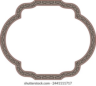 Square shape vintage frames horizontal old Greek key pattern Greek meander pattern antique retro vintage meander old-fashioned design picture frame art and craft borders element decorate isolated 