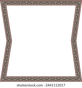 Square shape vintage frames horizontal old Greek key pattern Greek meander pattern antique retro vintage meander old-fashioned design picture frame art and craft borders element decorate isolated 