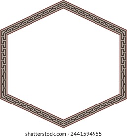 Square shape vintage frames horizontal old Greek key pattern Greek meander pattern antique retro vintage meander old-fashioned design picture frame art and craft borders element decorate isolated 