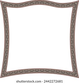 Square shape vintage frames horizontal old Greek key pattern Greek meander pattern antique retro vintage meander old-fashioned design picture frame art and craft borders element decorate isolated 