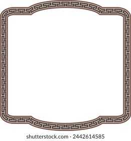 Square shape vintage frames horizontal old Greek key pattern Greek meander pattern antique retro vintage meander old-fashioned design picture frame art and craft borders element decorate isolated