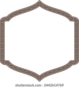 Square shape vintage frames horizontal old Greek key pattern Greek meander pattern antique retro vintage meander old-fashioned design picture frame art and craft borders element decorate isolated 