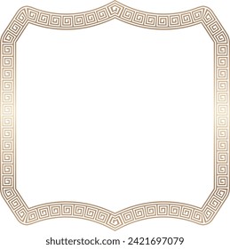 Square shape vintage frames meander frame Greek key pattern Greek meander greek fret golden frame gold picture frame gold borders Luxury decorative retro badge element