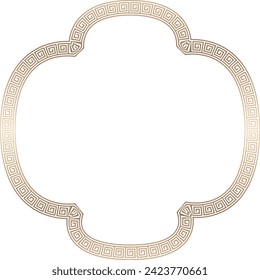 Square shape vintage frames meander frame Greek key pattern Greek meander greek fret golden frame gold picture frame gold borders Luxury decorative retro badge element